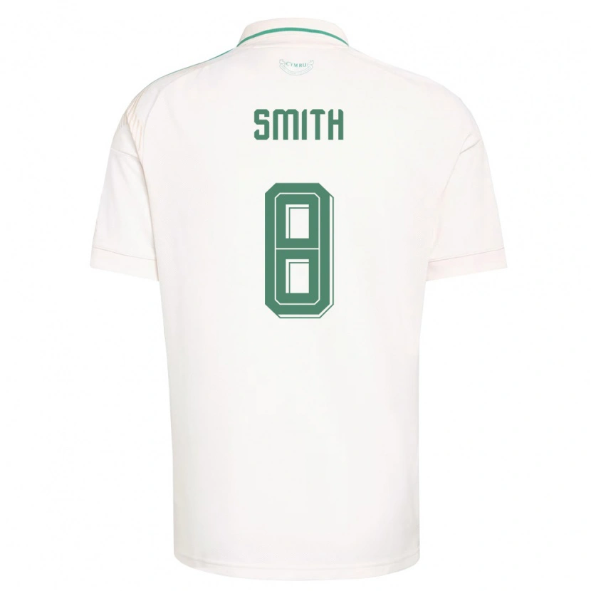 Danxen Hombre Camiseta Gales Matt Smith #8 Blanco Marrón Verde 2ª Equipación 26-28 La Camisa