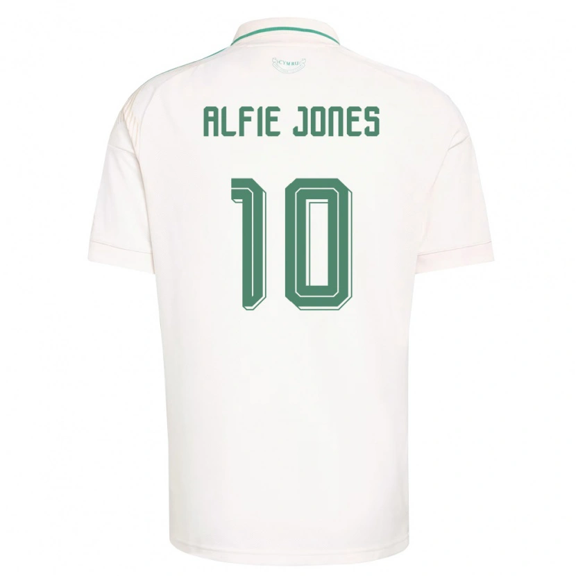 Danxen Hombre Camiseta Gales Alfie Jones #10 Blanco Marrón Verde 2ª Equipación 26-28 La Camisa