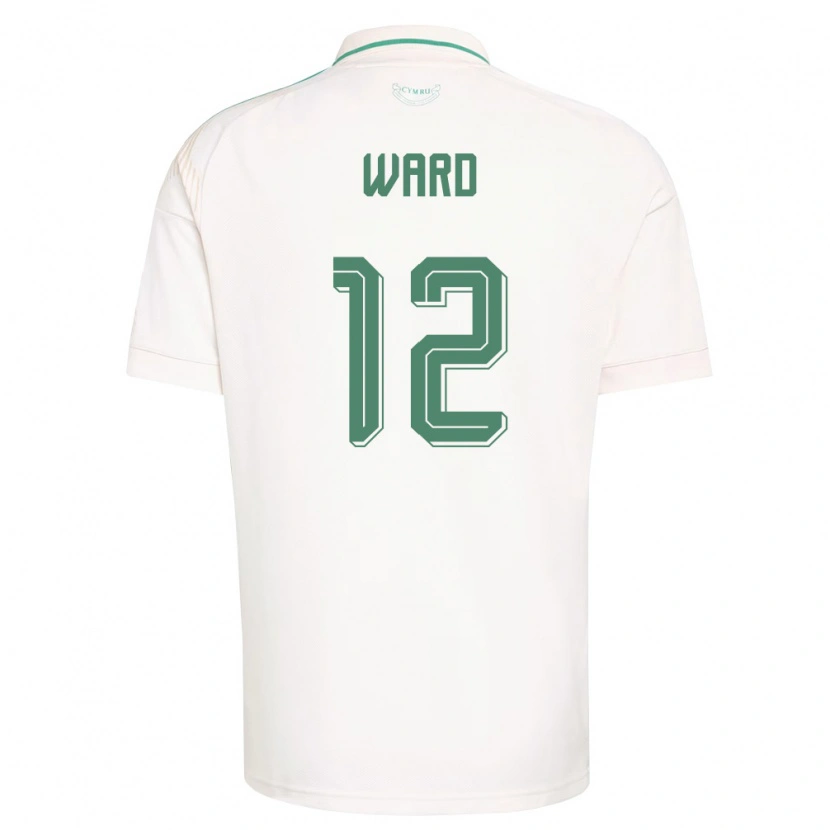 Danxen Hombre Camiseta Gales Danny Ward #12 Blanco Marrón Verde 2ª Equipación 26-28 La Camisa