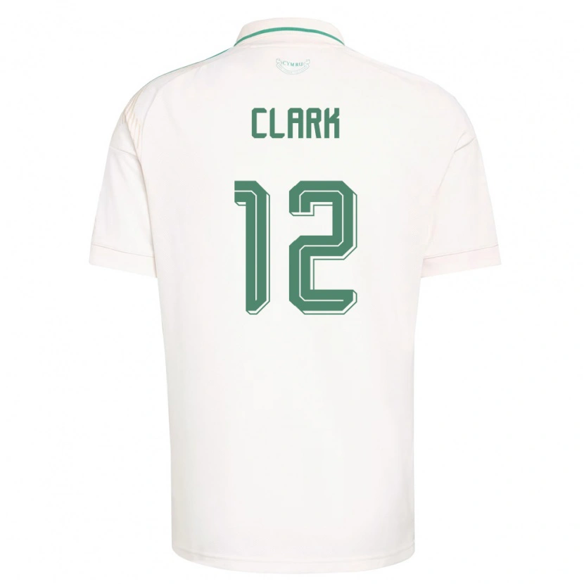 Danxen Hombre Camiseta Gales Olivia Clark #12 Blanco Marrón Verde 2ª Equipación 26-28 La Camisa