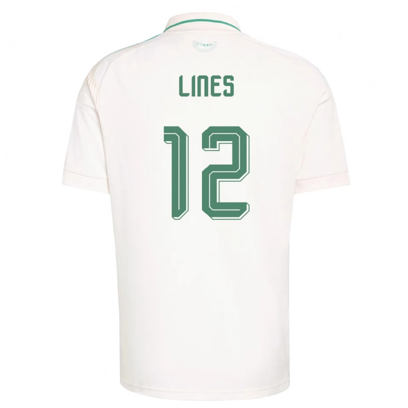 Danxen Hombre Camiseta Gales Jack Lines #12 Blanco Marrón Verde 2ª Equipación 26-28 La Camisa