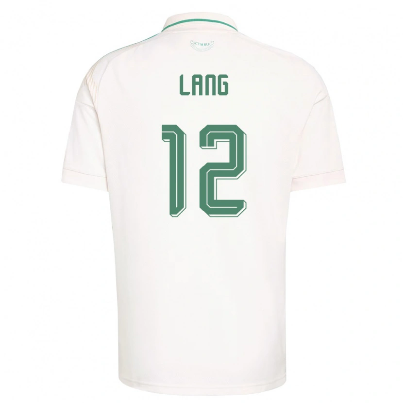 Danxen Hombre Camiseta Gales Alex Lang #12 Blanco Marrón Verde 2ª Equipación 26-28 La Camisa