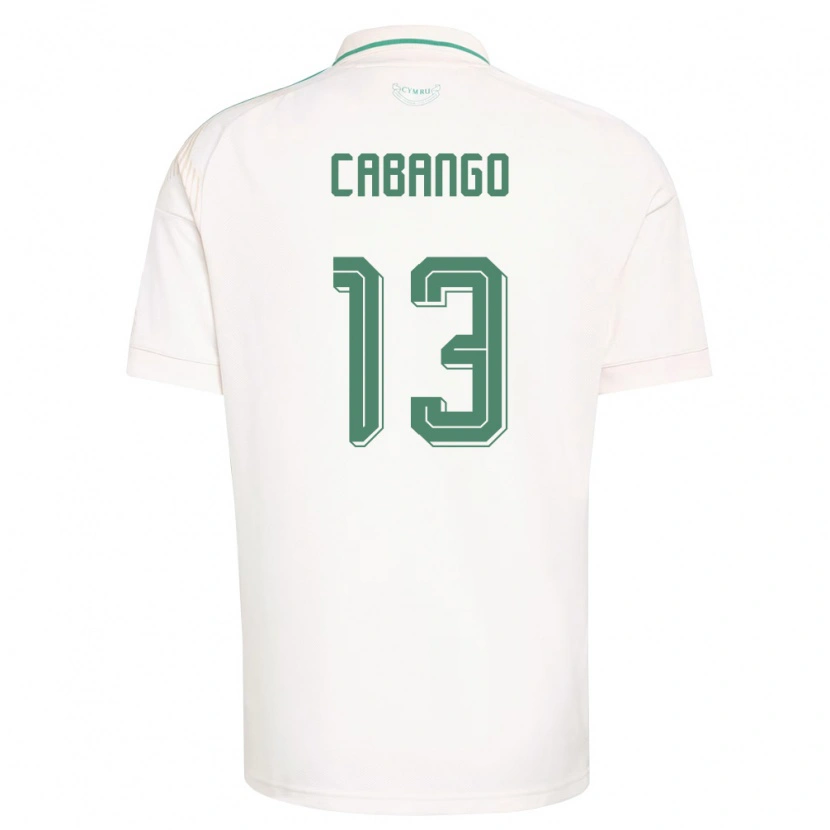 Danxen Hombre Camiseta Gales Ben Cabango #13 Blanco Marrón Verde 2ª Equipación 26-28 La Camisa