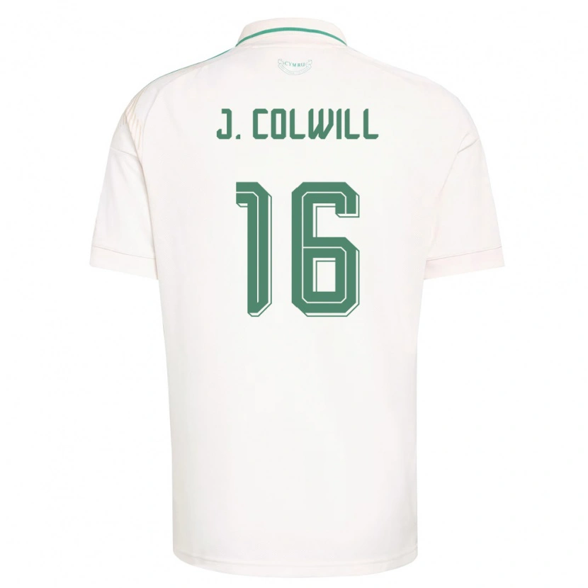 Danxen Hombre Camiseta Gales Joel Colwill #16 Blanco Marrón Verde 2ª Equipación 26-28 La Camisa