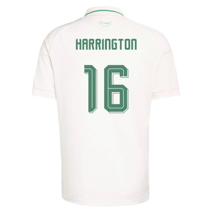 Danxen Hombre Camiseta Gales Ryan Harrington #16 Blanco Marrón Verde 2ª Equipación 26-28 La Camisa