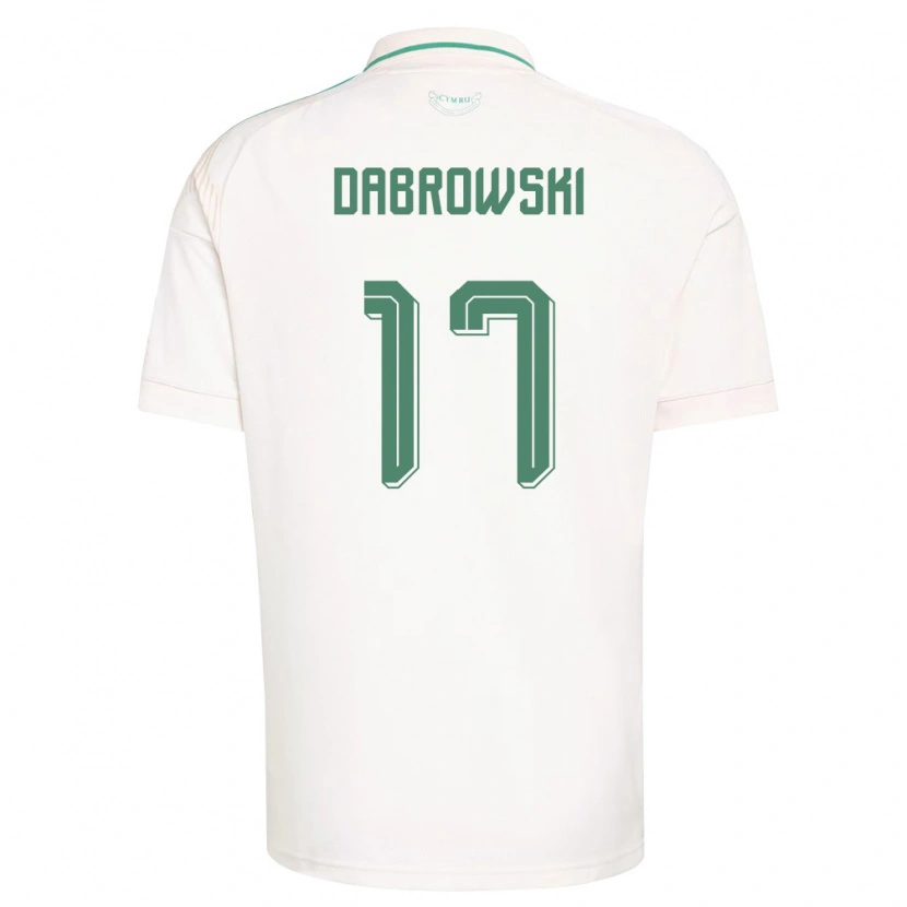 Danxen Hombre Camiseta Gales Damian Dabrowski #17 Blanco Marrón Verde 2ª Equipación 26-28 La Camisa