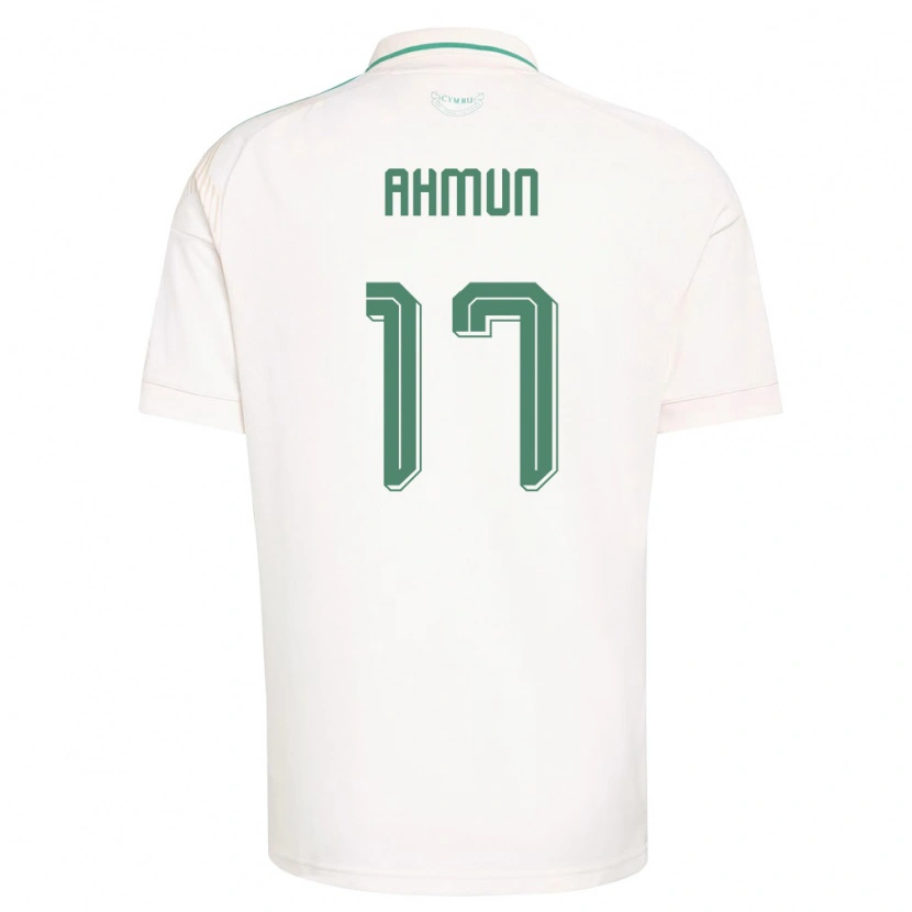 Danxen Hombre Camiseta Gales Ben Ahmun #17 Blanco Marrón Verde 2ª Equipación 26-28 La Camisa