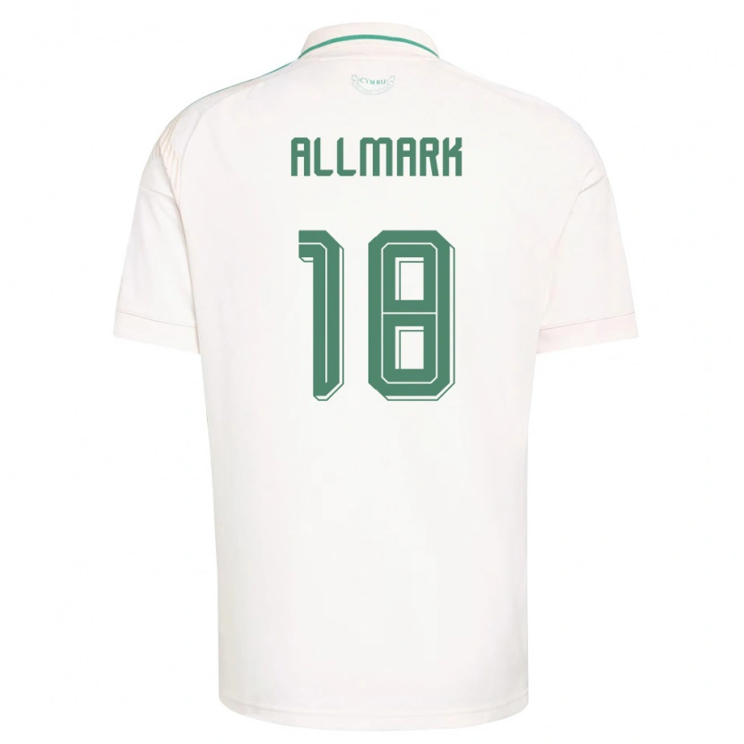 Danxen Hombre Camiseta Gales Hayden Allmark #18 Blanco Marrón Verde 2ª Equipación 26-28 La Camisa