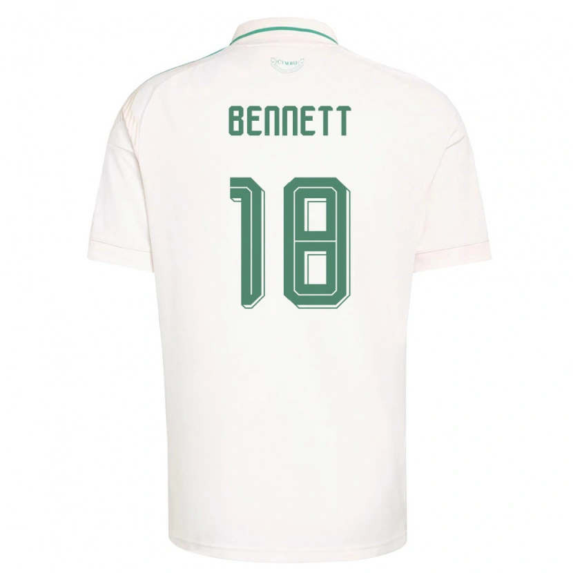 Danxen Hombre Camiseta Gales Murphy Bennett #18 Blanco Marrón Verde 2ª Equipación 26-28 La Camisa