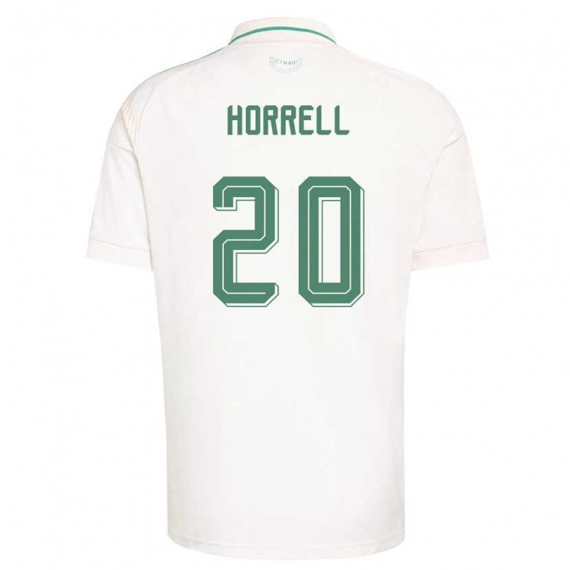 Danxen Hombre Camiseta Gales Grace Horrell #20 Blanco Marrón Verde 2ª Equipación 26-28 La Camisa