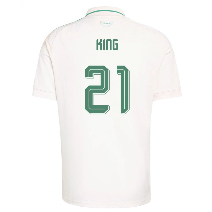 Danxen Hombre Camiseta Gales Tom King #21 Blanco Marrón Verde 2ª Equipación 26-28 La Camisa