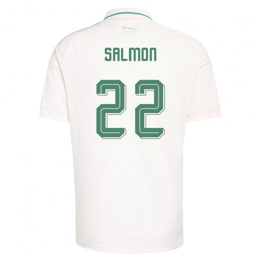 Danxen Hombre Camiseta Gales Josh Salmon #22 Blanco Marrón Verde 2ª Equipación 26-28 La Camisa