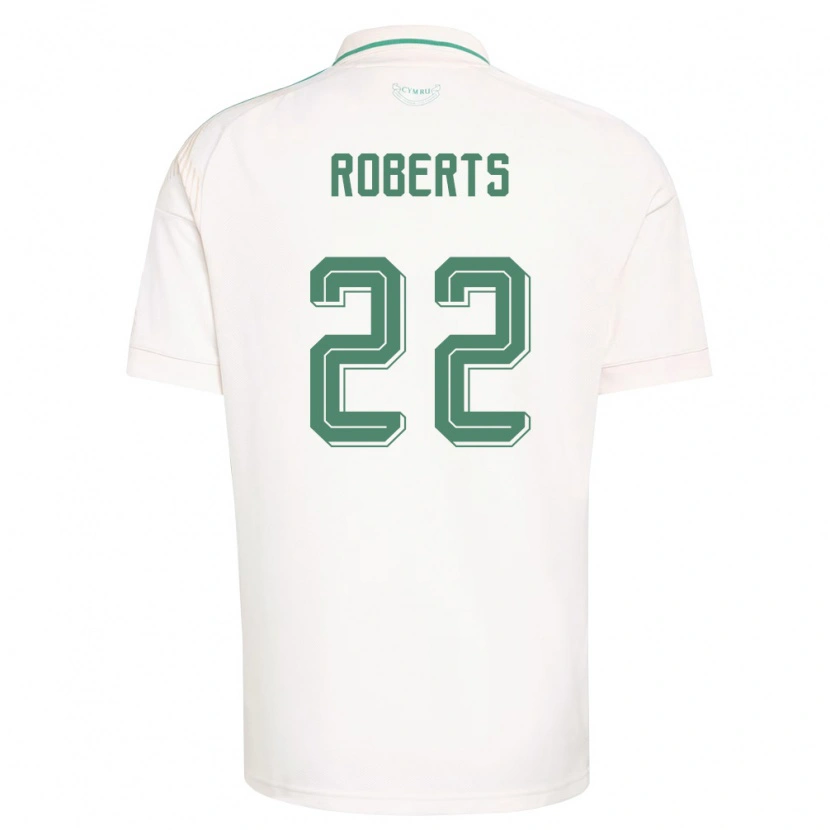 Danxen Hombre Camiseta Gales Lucas Roberts #22 Blanco Marrón Verde 2ª Equipación 26-28 La Camisa