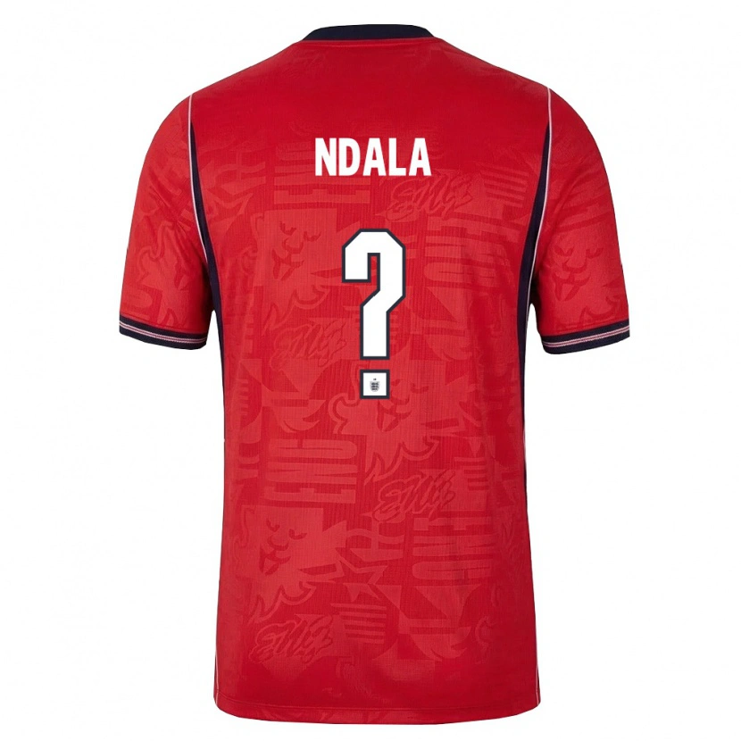 Danxen Hombre Camiseta Inglaterra Joel Ndala #0 Rojo Marino Blanco 2ª Equipación 26-28 La Camisa
