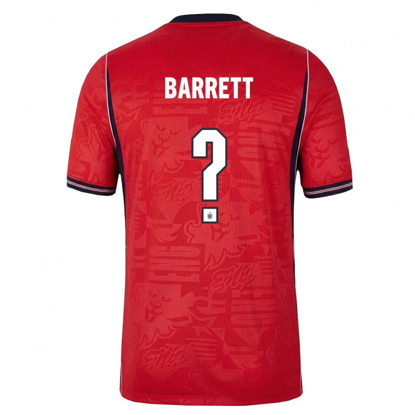 Danxen Hombre Camiseta Inglaterra Marlow Barrett #0 Rojo Marino Blanco 2ª Equipación 26-28 La Camisa