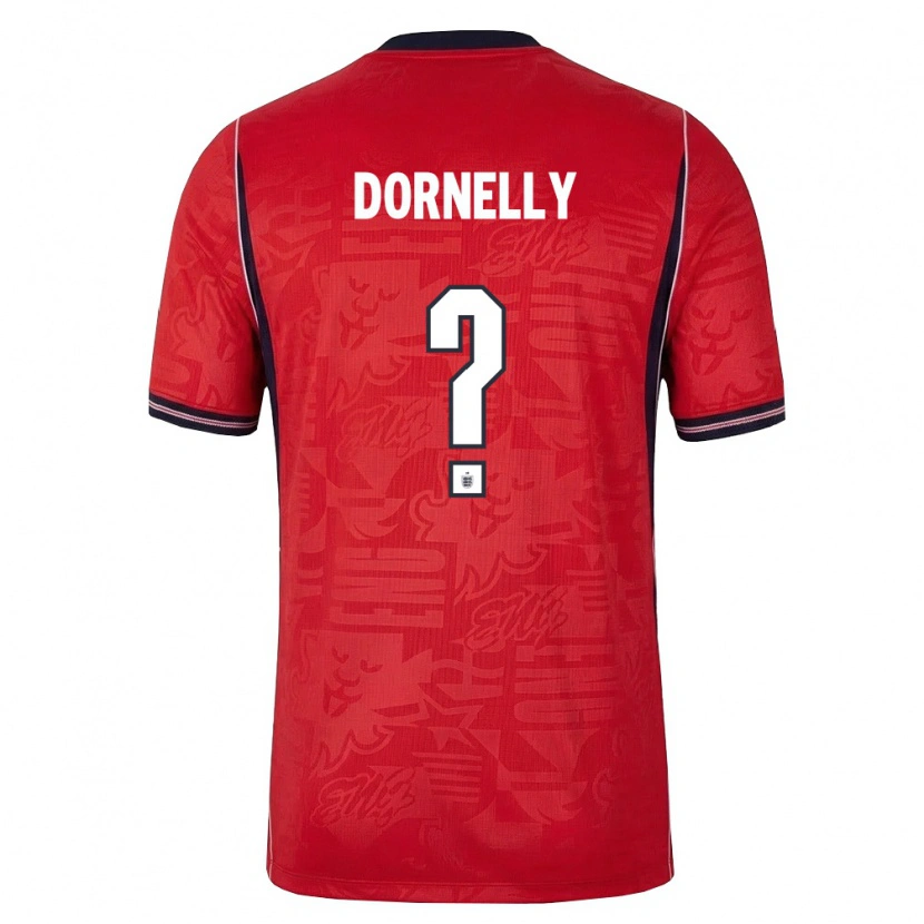 Danxen Hombre Camiseta Inglaterra James Dornelly #0 Rojo Marino Blanco 2ª Equipación 26-28 La Camisa
