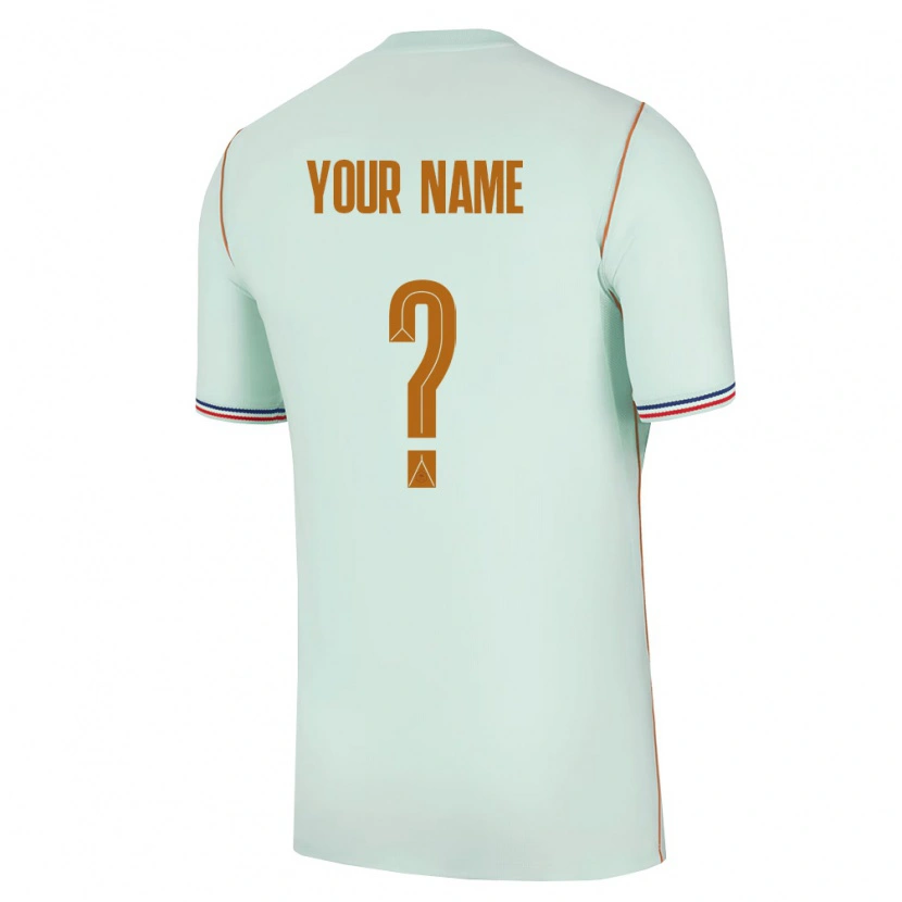 Danxen Hombre Camiseta Francia Su Nombre #0 Verde Oro 2ª Equipación 26-28 La Camisa