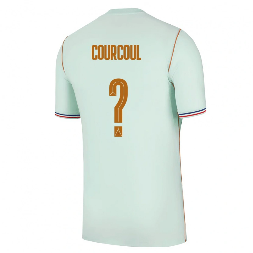 Danxen Hombre Camiseta Francia Marius Courcoul #0 Verde Oro 2ª Equipación 26-28 La Camisa