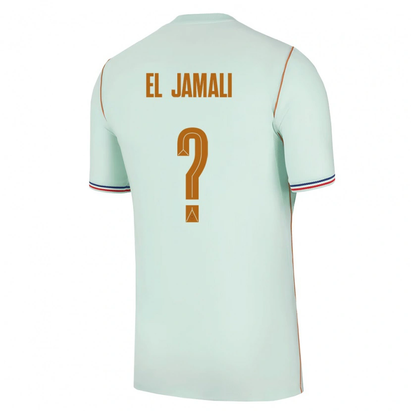 Danxen Hombre Camiseta Francia Nadir El Jamali #0 Verde Oro 2ª Equipación 26-28 La Camisa
