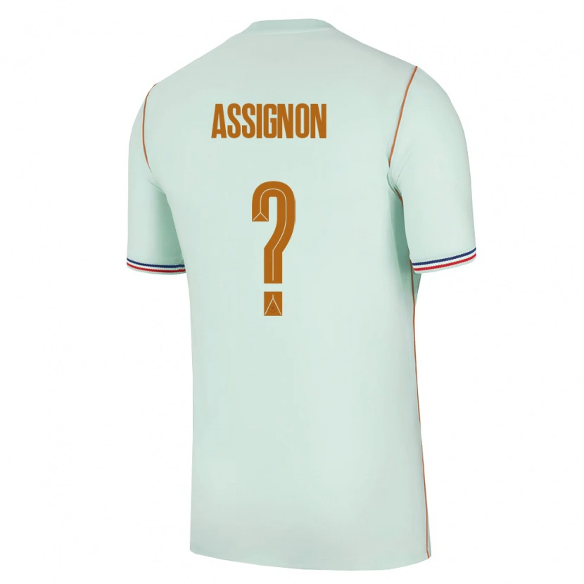 Danxen Hombre Camiseta Francia Kenny Assignon #0 Verde Oro 2ª Equipación 26-28 La Camisa