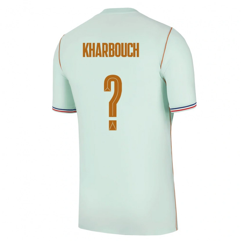 Danxen Hombre Camiseta Francia Yanis Kharbouch #0 Verde Oro 2ª Equipación 26-28 La Camisa