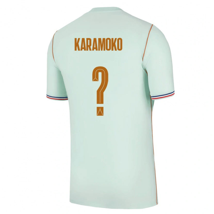 Danxen Hombre Camiseta Francia Noah Karamoko #0 Verde Oro 2ª Equipación 26-28 La Camisa