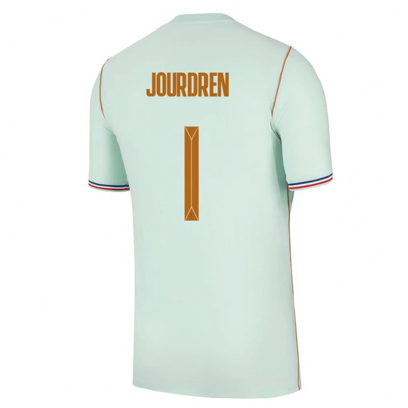 Danxen Hombre Camiseta Francia Ilan Jourdren #1 Verde Oro 2ª Equipación 26-28 La Camisa