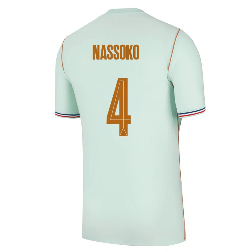 Danxen Hombre Camiseta Francia Abdoulaye Nassoko #4 Verde Oro 2ª Equipación 26-28 La Camisa