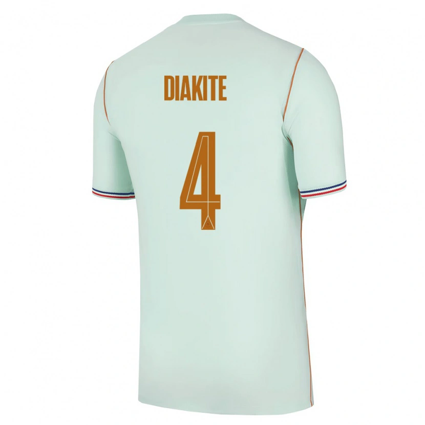 Danxen Hombre Camiseta Francia Bafode Diakite #4 Verde Oro 2ª Equipación 26-28 La Camisa