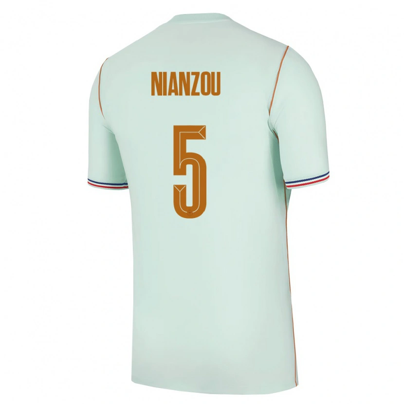 Danxen Hombre Camiseta Francia Tanguy Nianzou #5 Verde Oro 2ª Equipación 26-28 La Camisa