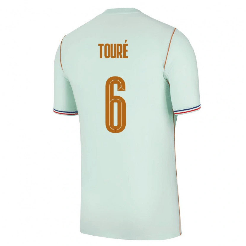 Danxen Hombre Camiseta Francia Ilane Touré #6 Verde Oro 2ª Equipación 26-28 La Camisa