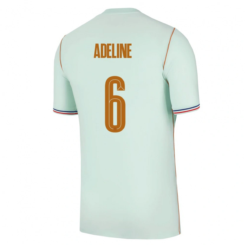 Danxen Hombre Camiseta Francia Martin Adeline #6 Verde Oro 2ª Equipación 26-28 La Camisa
