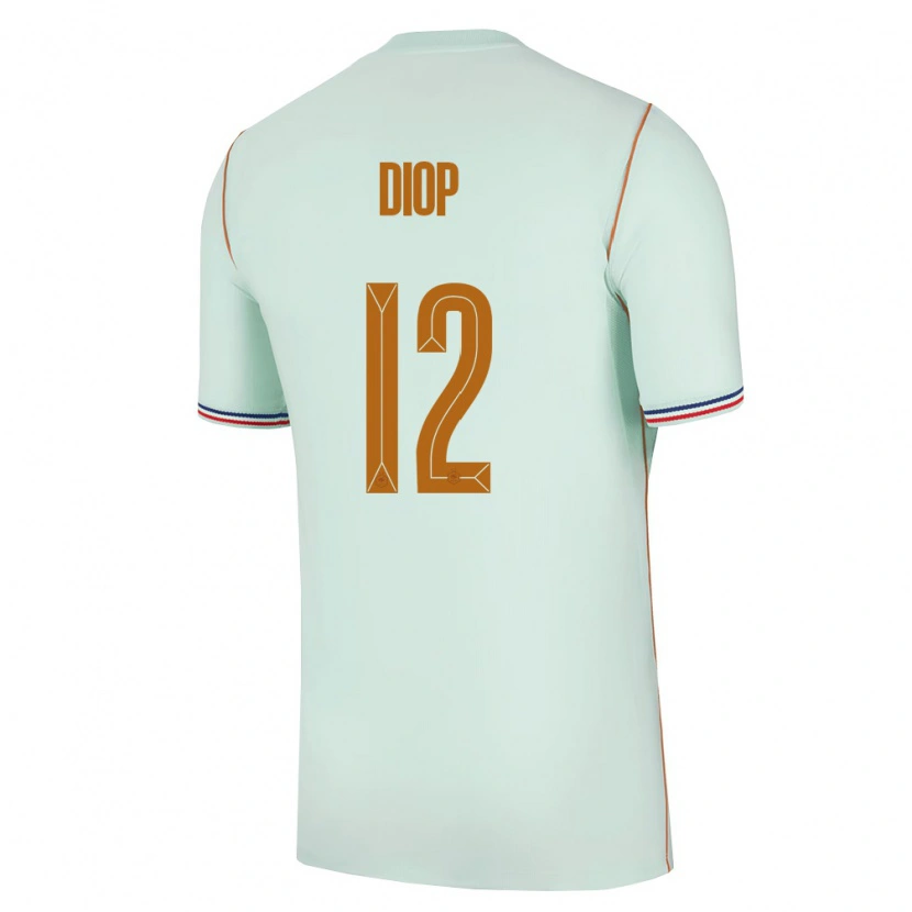 Danxen Hombre Camiseta Francia Sofiane Diop #12 Verde Oro 2ª Equipación 26-28 La Camisa
