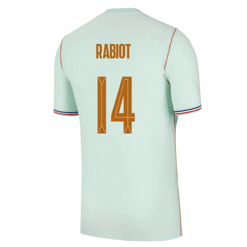 Danxen Hombre Camiseta Francia Adrien Rabiot #14 Verde Oro 2ª Equipación 26-28 La Camisa