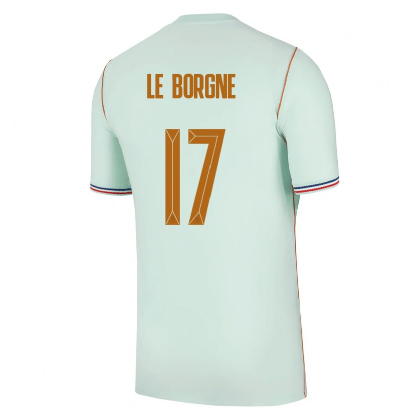 Danxen Hombre Camiseta Francia Andréa Le Borgne #17 Verde Oro 2ª Equipación 26-28 La Camisa