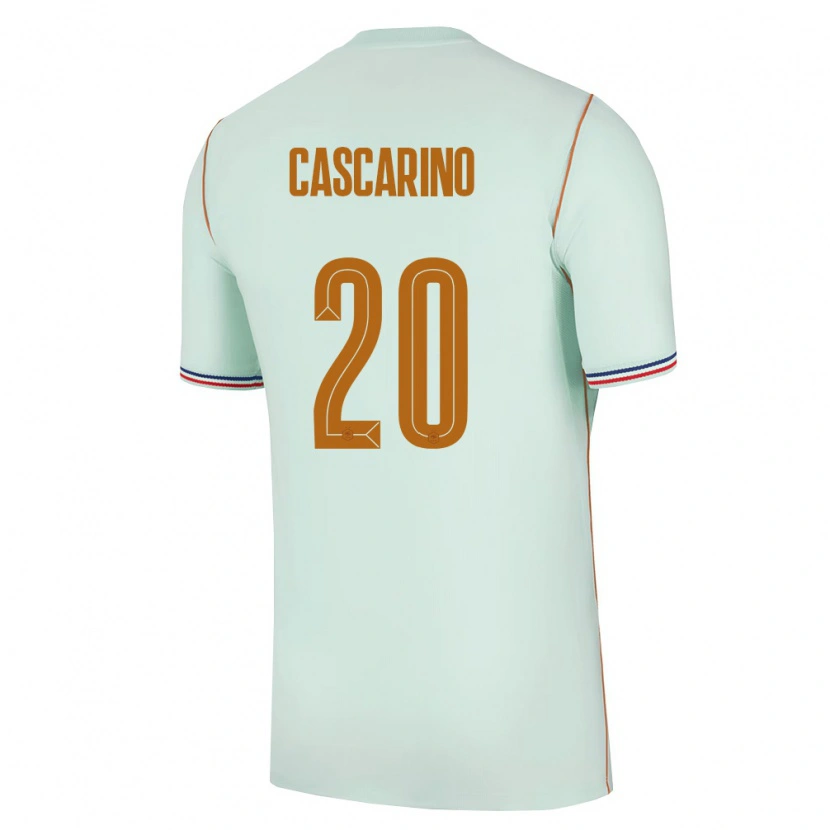 Danxen Hombre Camiseta Francia Delphine Cascarino #20 Verde Oro 2ª Equipación 26-28 La Camisa