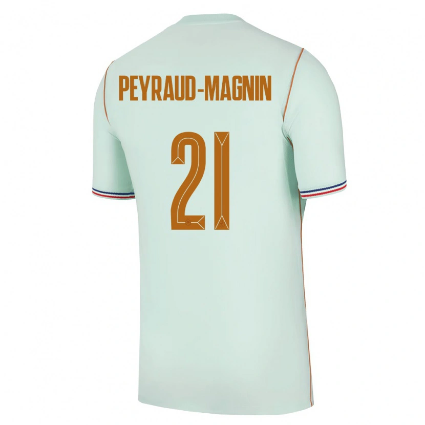Danxen Hombre Camiseta Francia Pauline Peyraud Magnin #21 Verde Oro 2ª Equipación 26-28 La Camisa