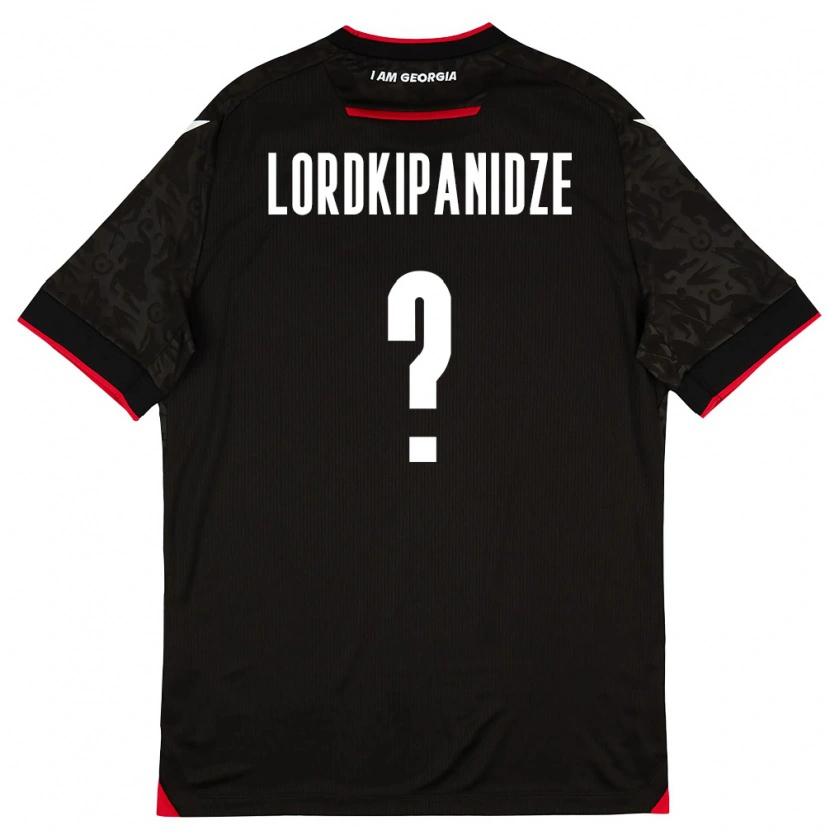 Danxen Hombre Camiseta Georgia Dachi Lordkipanidze #0 Negro Blanco Rojo 2ª Equipación 26-28 La Camisa