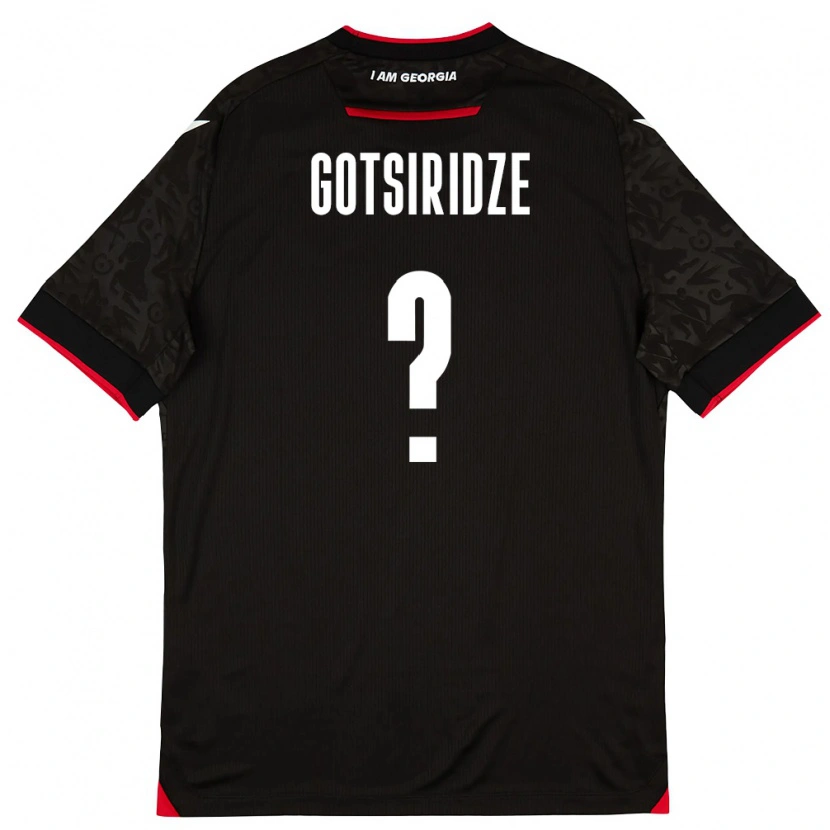 Danxen Hombre Camiseta Georgia Davit Gotsiridze #0 Negro Blanco Rojo 2ª Equipación 26-28 La Camisa