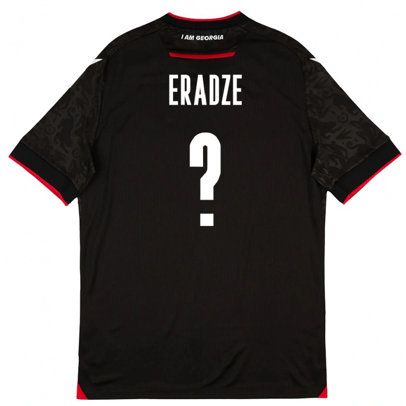 Danxen Hombre Camiseta Georgia Zurab Eradze #0 Negro Blanco Rojo 2ª Equipación 26-28 La Camisa