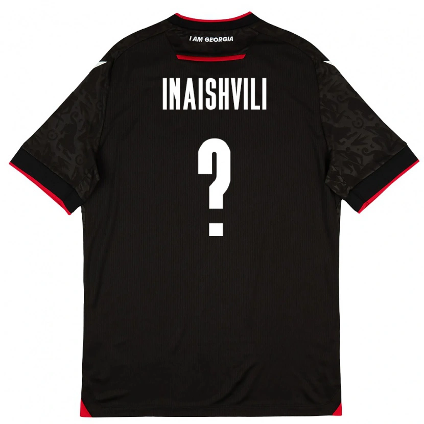 Danxen Hombre Camiseta Georgia Davit Inaishvili #0 Negro Blanco Rojo 2ª Equipación 26-28 La Camisa