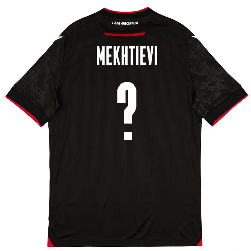 Danxen Hombre Camiseta Georgia Iusib Mekhtievi #0 Negro Blanco Rojo 2ª Equipación 26-28 La Camisa