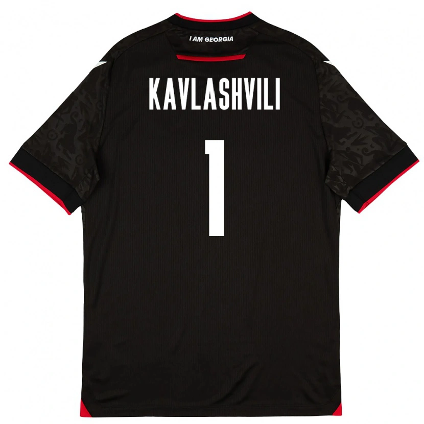 Danxen Hombre Camiseta Georgia Giorgi Kavlashvili #1 Negro Blanco Rojo 2ª Equipación 26-28 La Camisa