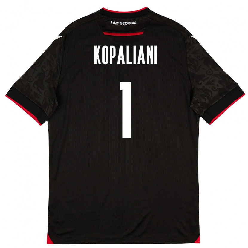 Danxen Hombre Camiseta Georgia Soso Kopaliani #1 Negro Blanco Rojo 2ª Equipación 26-28 La Camisa