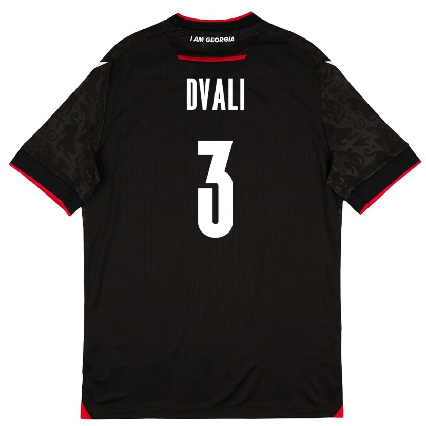 Danxen Hombre Camiseta Georgia Lasha Dvali #3 Negro Blanco Rojo 2ª Equipación 26-28 La Camisa
