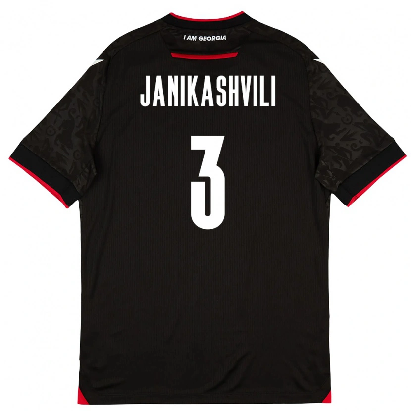 Danxen Hombre Camiseta Georgia Mariami Janikashvili #3 Negro Blanco Rojo 2ª Equipación 26-28 La Camisa