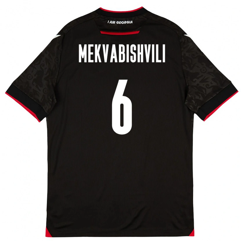 Danxen Hombre Camiseta Georgia Anzor Mekvabishvili #6 Negro Blanco Rojo 2ª Equipación 26-28 La Camisa