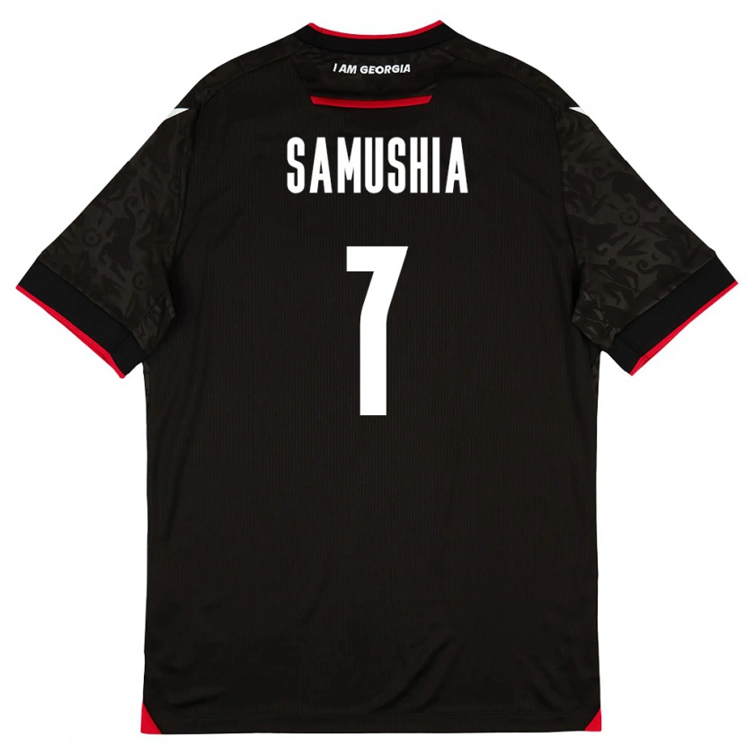 Danxen Hombre Camiseta Georgia Saba Samushia #7 Negro Blanco Rojo 2ª Equipación 26-28 La Camisa
