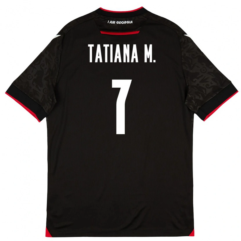 Danxen Hombre Camiseta Georgia Tatiana Matveeva #7 Negro Blanco Rojo 2ª Equipación 26-28 La Camisa