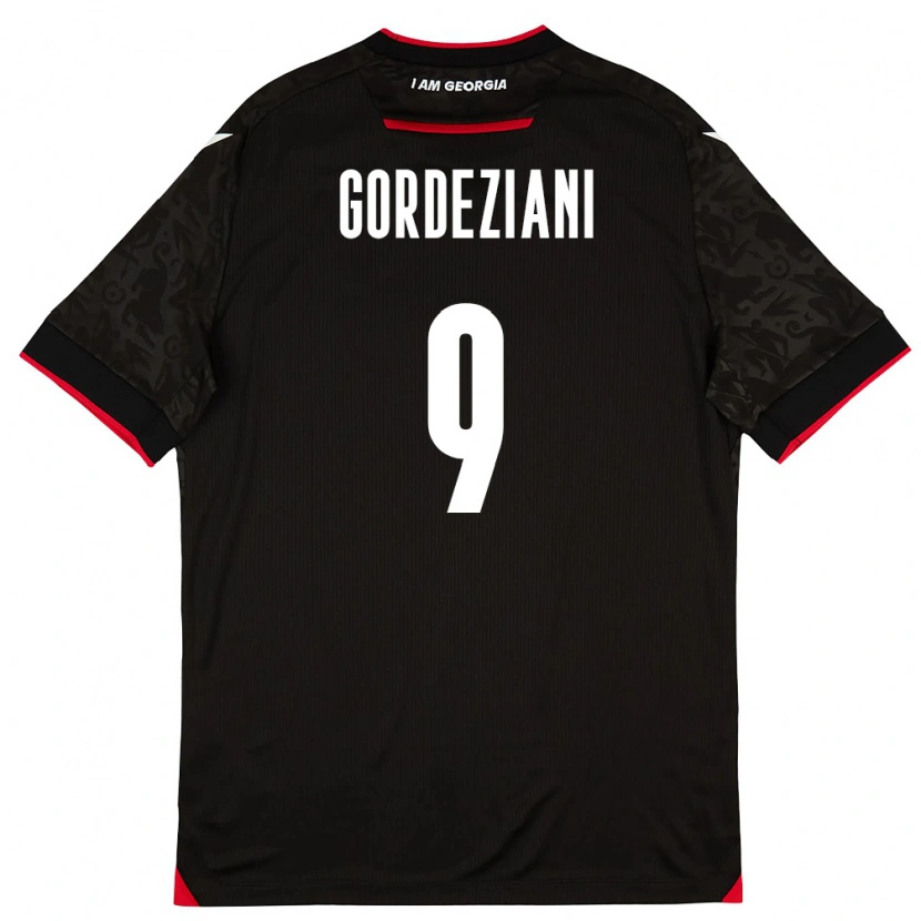 Danxen Hombre Camiseta Georgia Vasilios Gordeziani #9 Negro Blanco Rojo 2ª Equipación 26-28 La Camisa